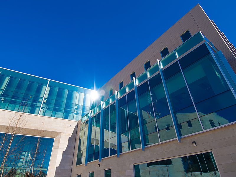 Interior photo showing natural light through glass